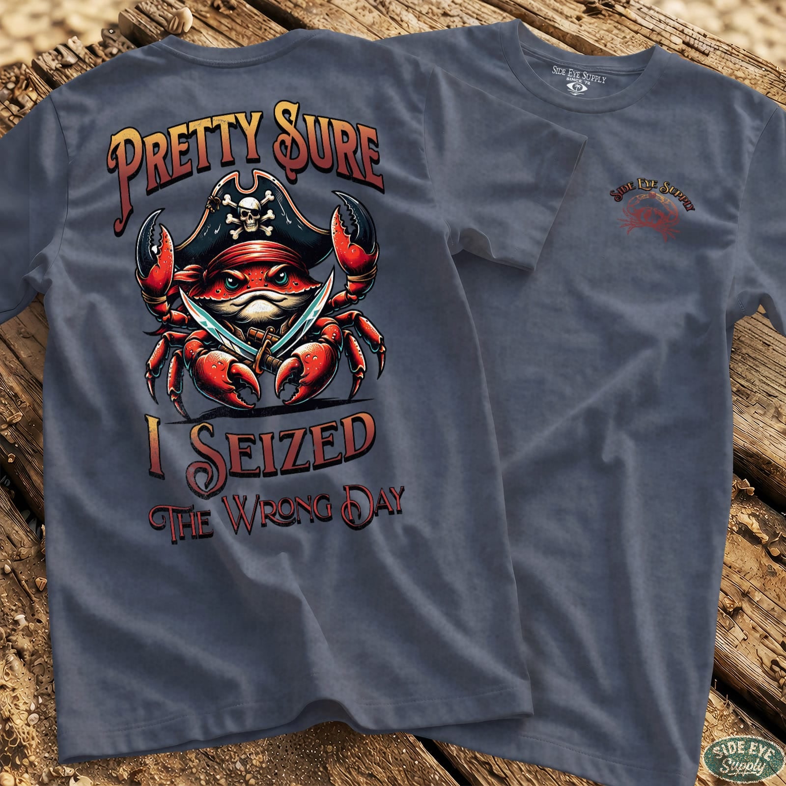Wrong Day Tee Heather Indigo / S - by Side Eye Supply - Surf Beach Life Apparel
