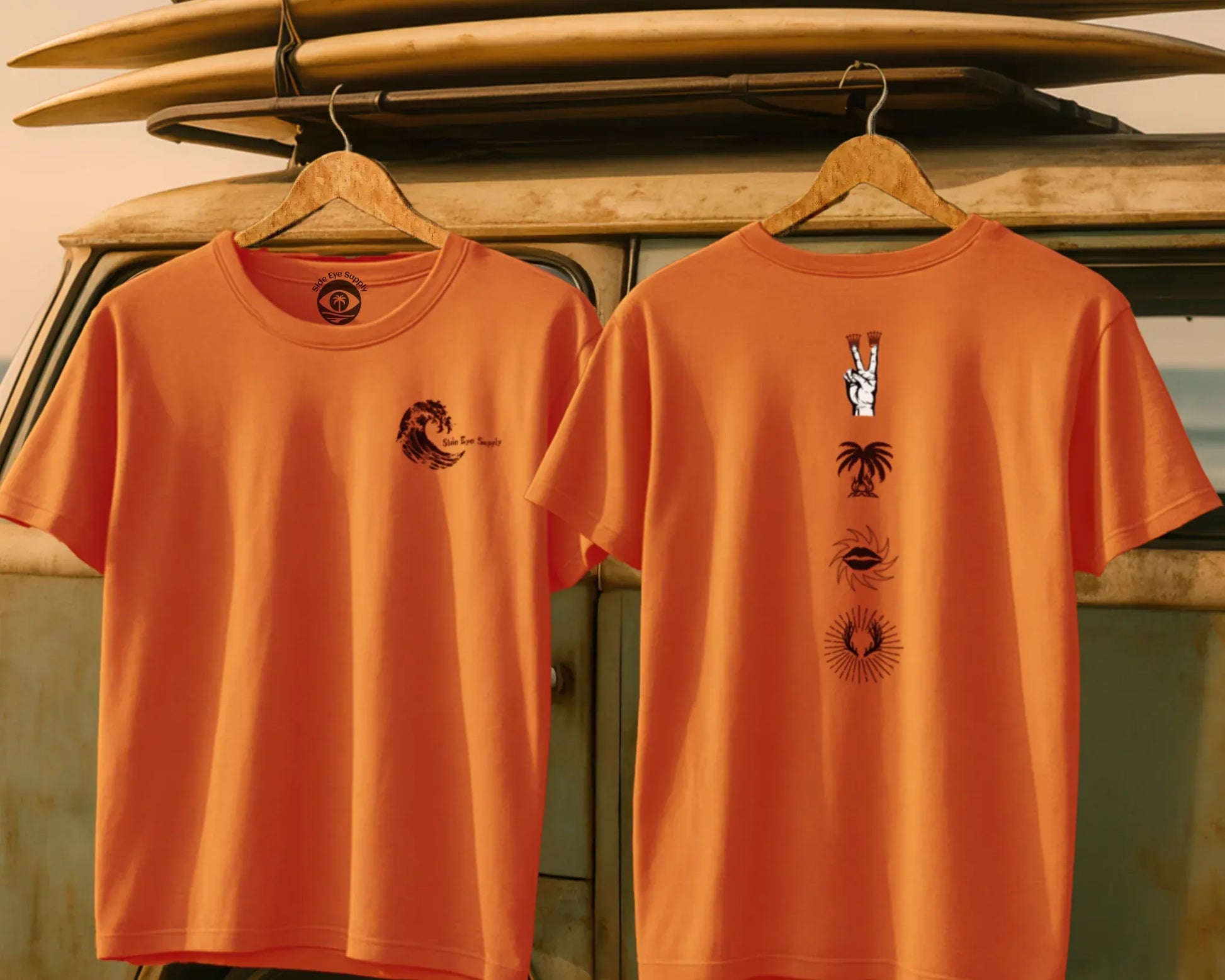 Zen Nalu Tee Orange / S - by Side Eye Supply - Surf Beach Life Apparel