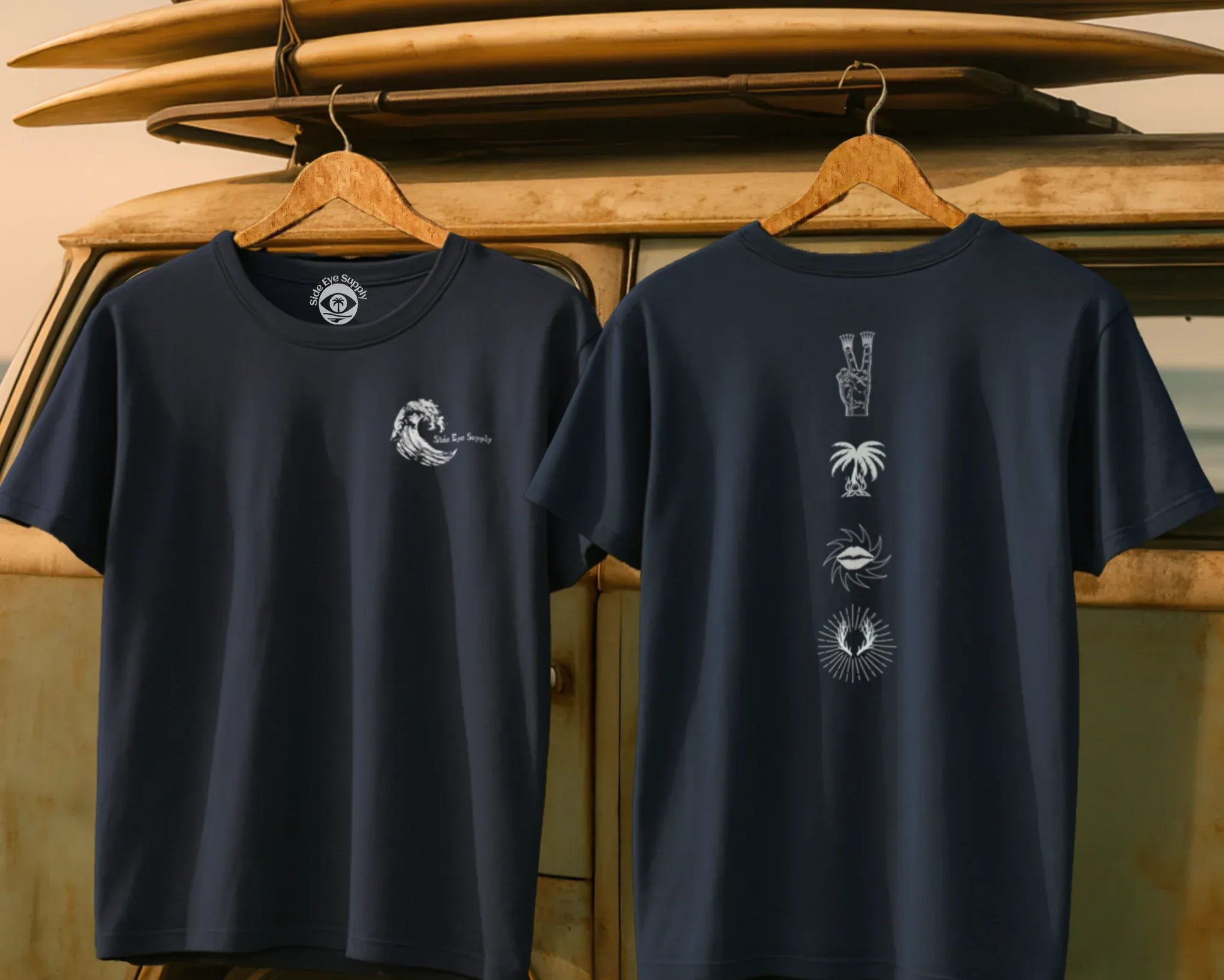 Zen Nalu Tee Navy / S - by Side Eye Supply - Surf Beach Life Apparel